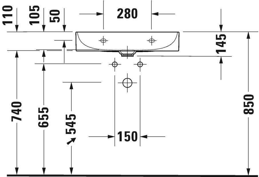 Умивальник Duravit DuraSquare 2356600014