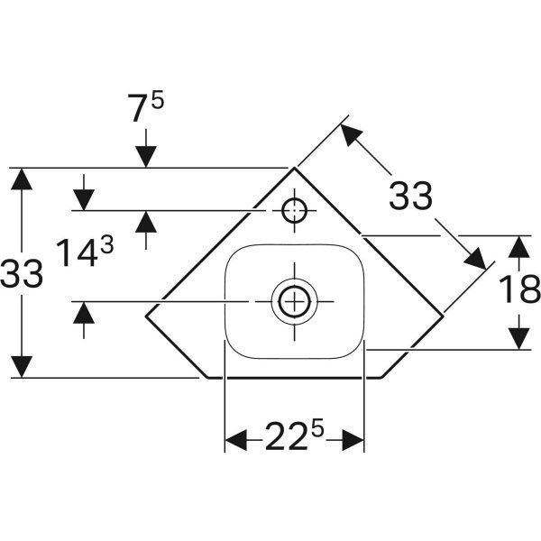Угловой умывальник Geberit iCon 124729000