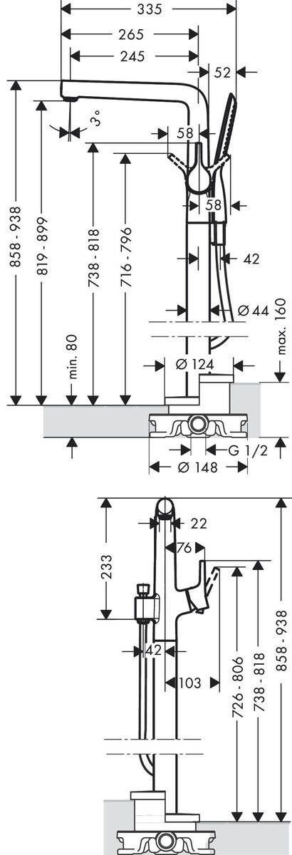 Смеситель для ванны Hansgrohe Talis S 72412000