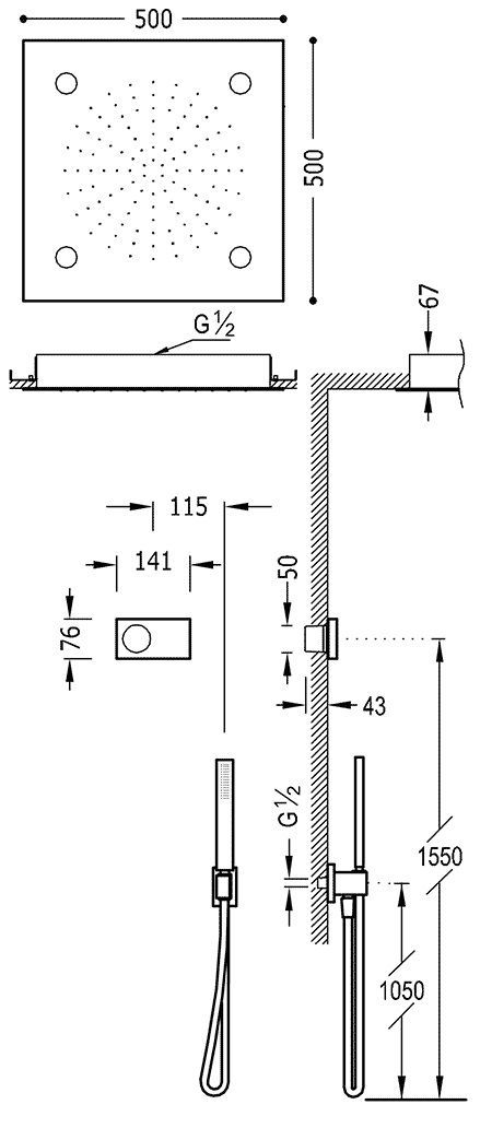 Душевая система Tres Shower Technology 9286562