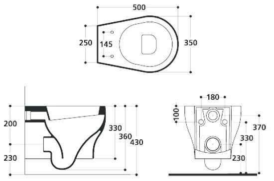 Унітаз консольний AXA Cinque з кришкою (розпродаж) 361501/368801