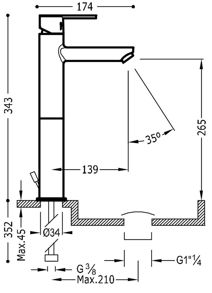 Смесители для раковины Tres Lex 186207