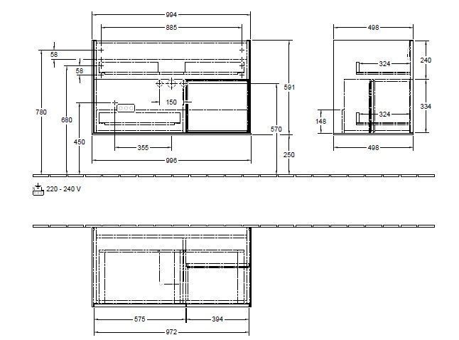 Тумба для умывальника Finion Villeroy and Boch G040GFGF