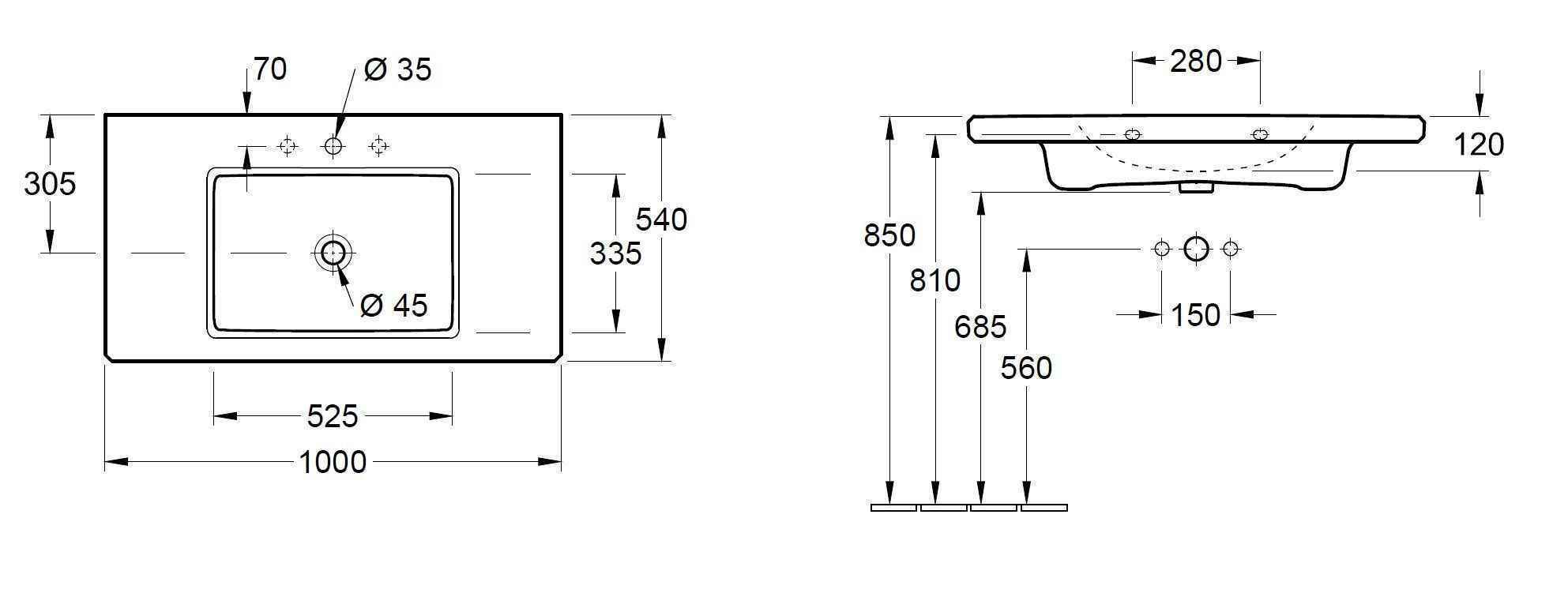 Умивальник Antheus Villeroy & Boch 4A09A5R2