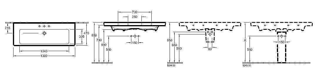 Підвісний умивальник Villeroy and Boch Subway 2.0 7176D101