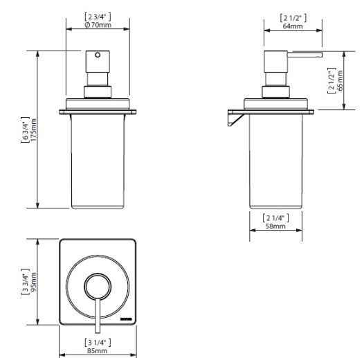 Дозатор Creabath S-cube 192533