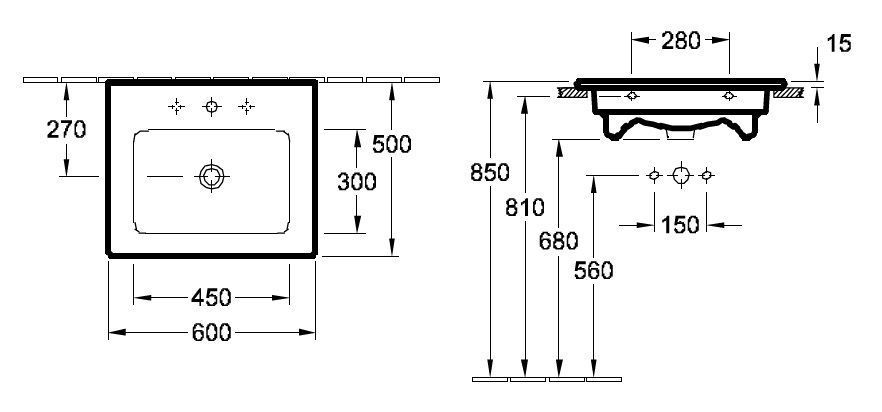 Подвесной умывальник Villeroy and Boch Venticello 4124G601