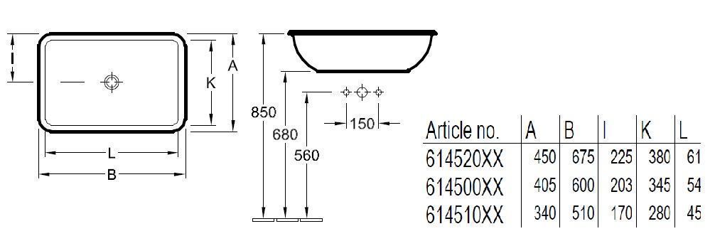Раковина встраиваемая в столешницу Villeroy and Boch Loop&Friends 614500R3