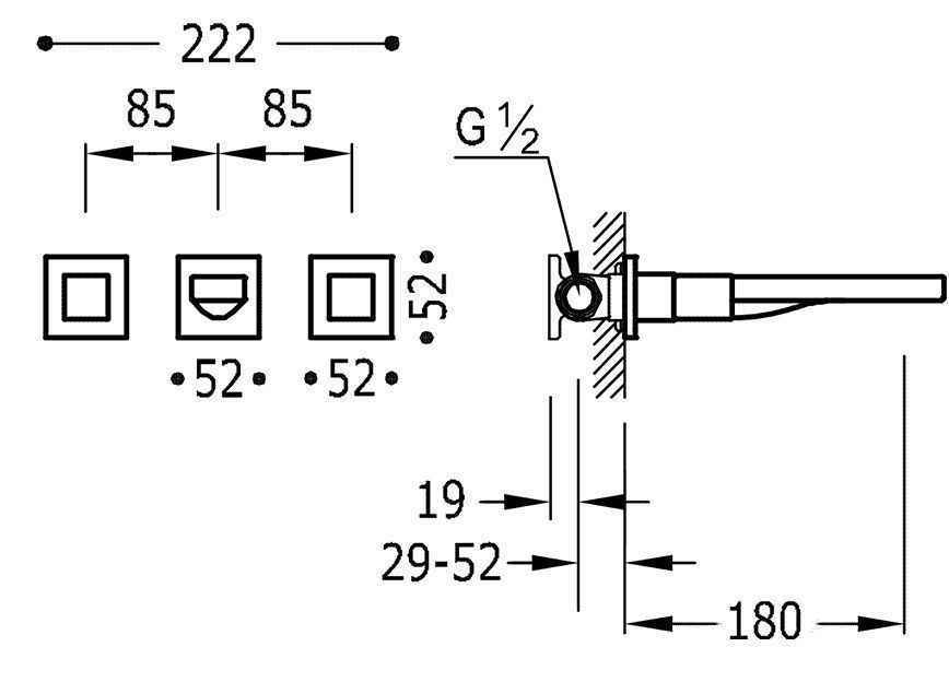 Змішувач для раковини Tres Cuadro 00815301OM