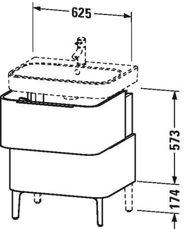 Тумба Happy D.2 Duravit 625 x 480 мм (без раковины) H2637202222