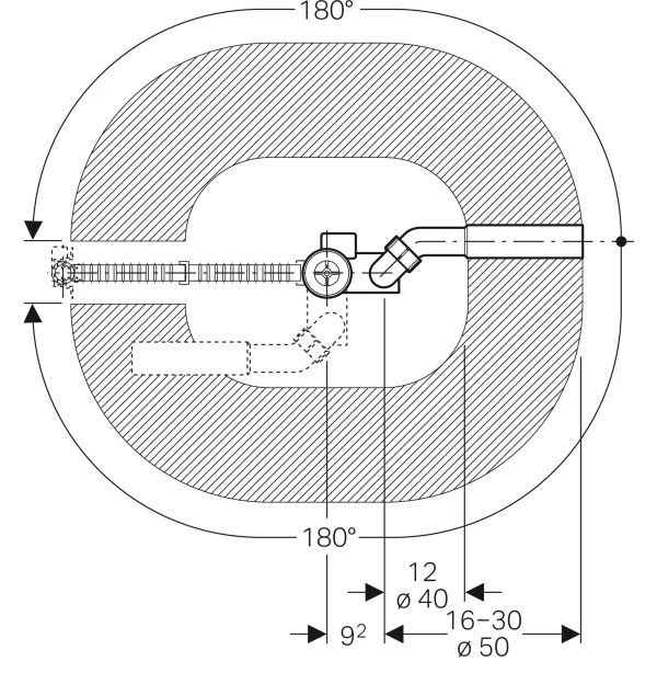 Злив-перелив для ванни Geberit 150.505.00.1