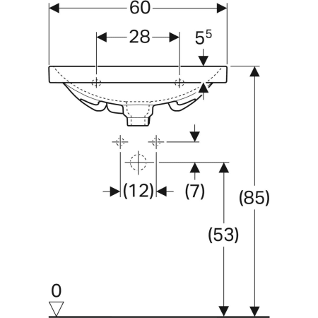 Умивальник підвісний Geberit Acanto 500.631.01.2