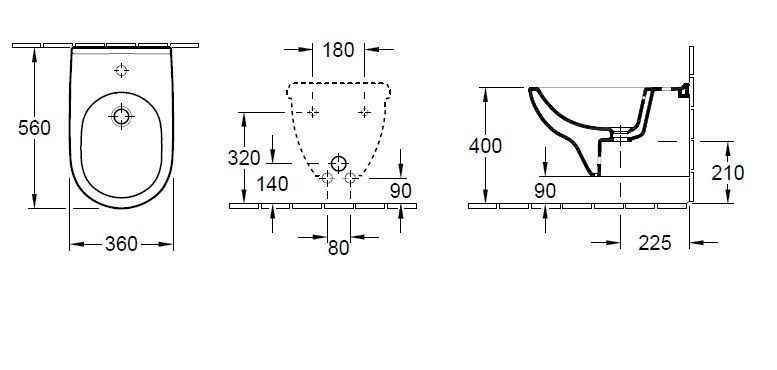 Біде підвісне Villeroy and Boch O. Novo 546000T1