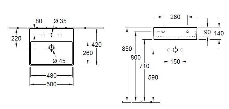 Подвесной умывальник Villeroy and Boch Memento 2.0 4A2250R1