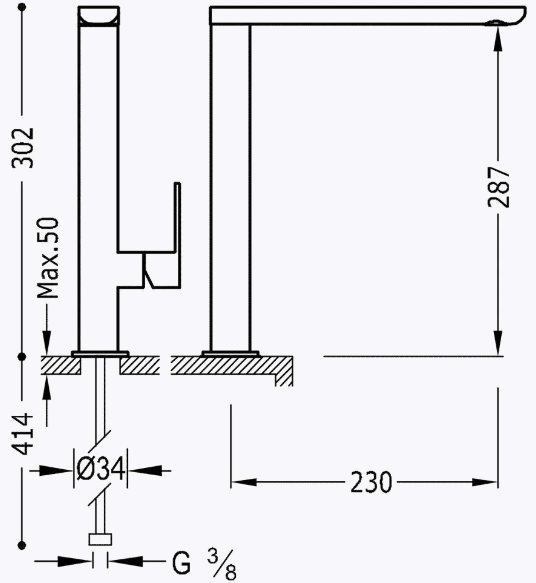Змішувачі на раковину Tres Loft 20020503NM
