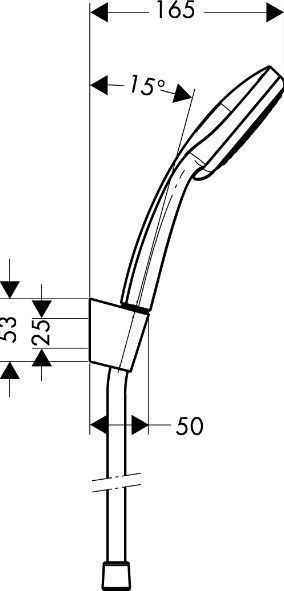 Душовий набір Hansgrohe Croma 100 Mono (100/1250-1600) 3jet 27575000