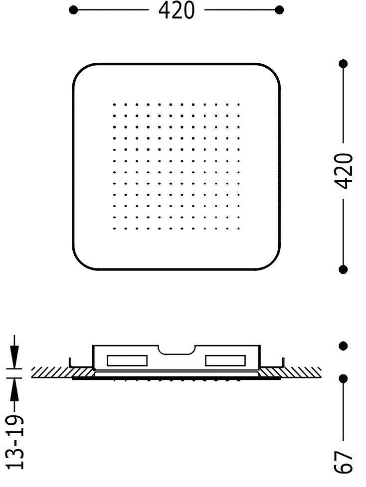 Верхний душ Tres 420Х420 29951607NM