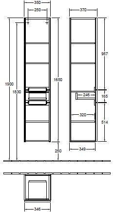 Пенал для ванной комнаты Subway 2.0 Villeroy and Boch A70710FP
