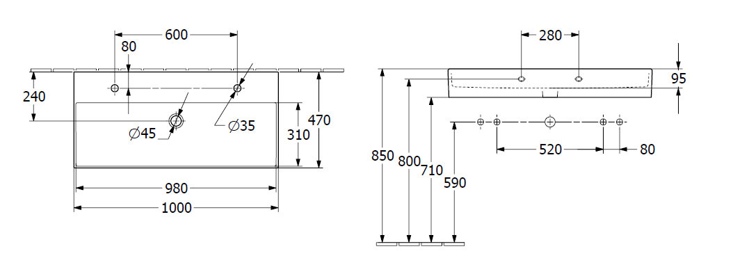 Подвесной умывальник Villeroy and Boch Memento 2.0 4A22A1S5