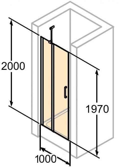 Classics 2 Розпашні двері з нерухомим сегментом для ніші C23206.069.321