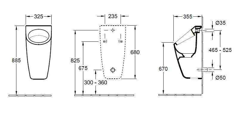 Пісуар Villeroy and Boch Architectura 55860501