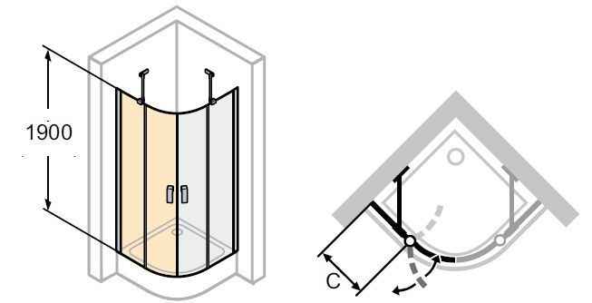 Розсувна душова кабіна Huppe Design Pure 8P1705.092.322