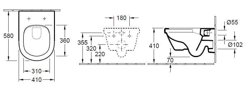 Унитаз подвесной Villeroy and Boch Architectura (удлиненный) 4688R0T2
