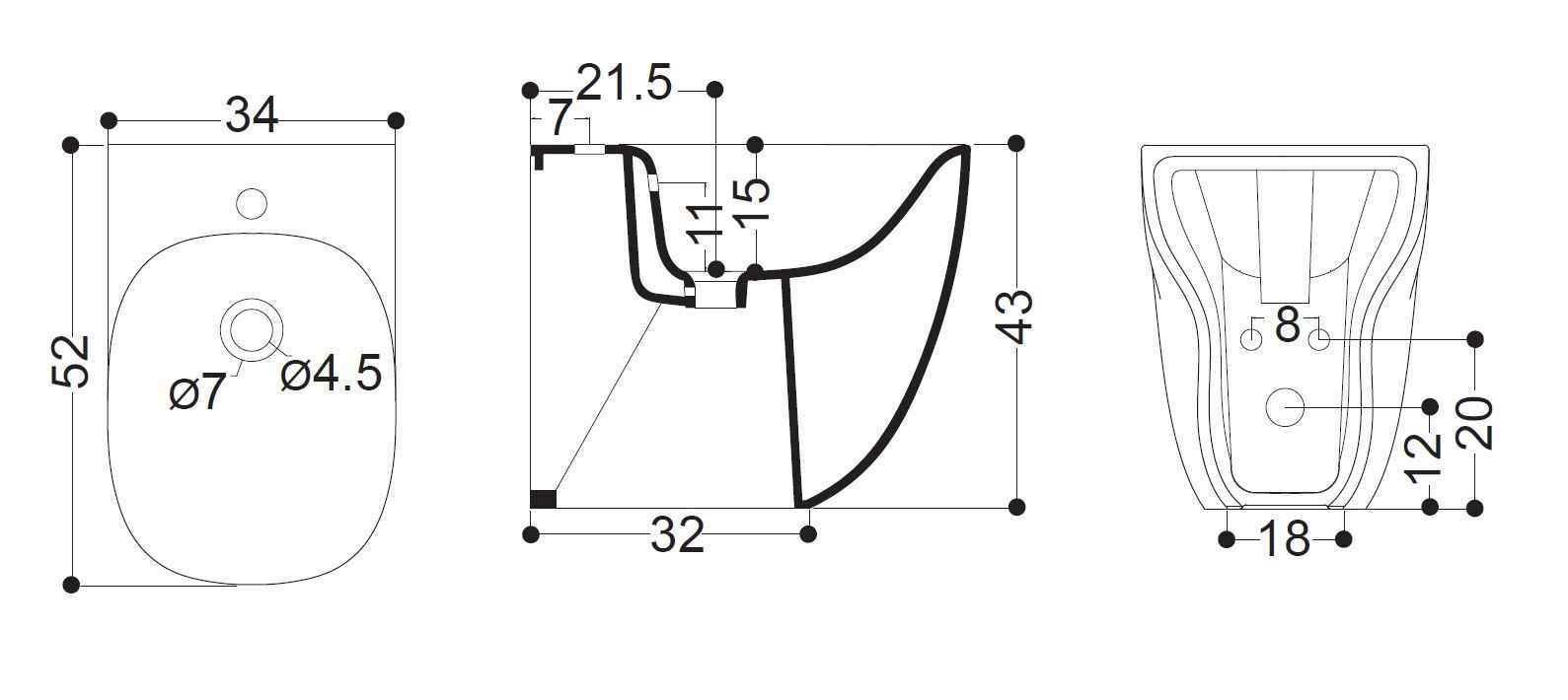 Біде підлогове AXA Wild 3002201