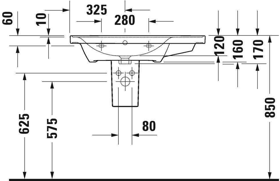 Умивальник Duravit D-Neo (асиметричний) 2369800060