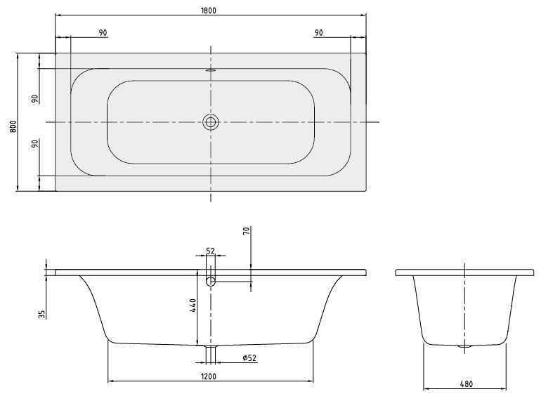 Ванна Villeroy and Boch Loop&Friends UBA180LFS2V-01