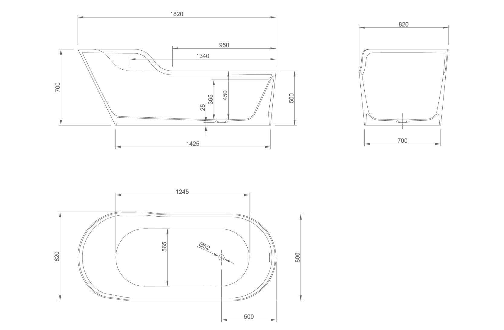Ванна з штучного каменю Glow правостороння / лівостороння glow 0600-060-01 Белая матовая