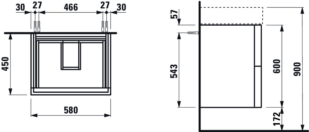 Тумба под раковину Laufen Kartell H4075580336401