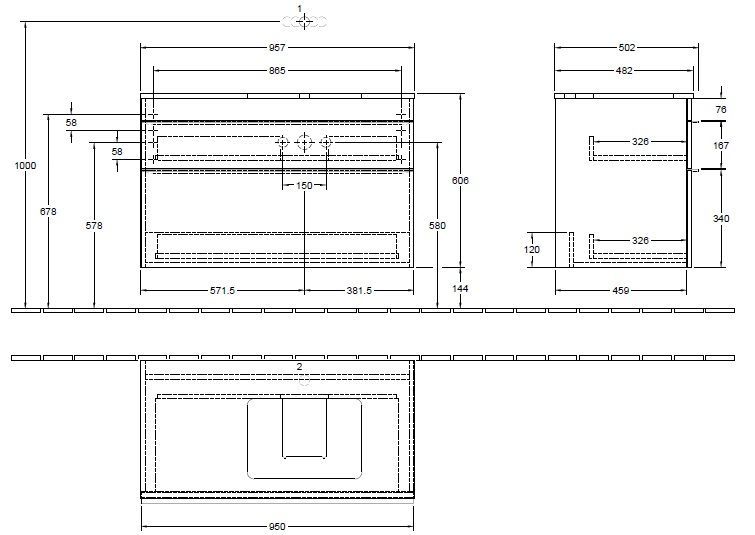 Тумба для умывальника Venticello Villeroy and Boch A94301VG