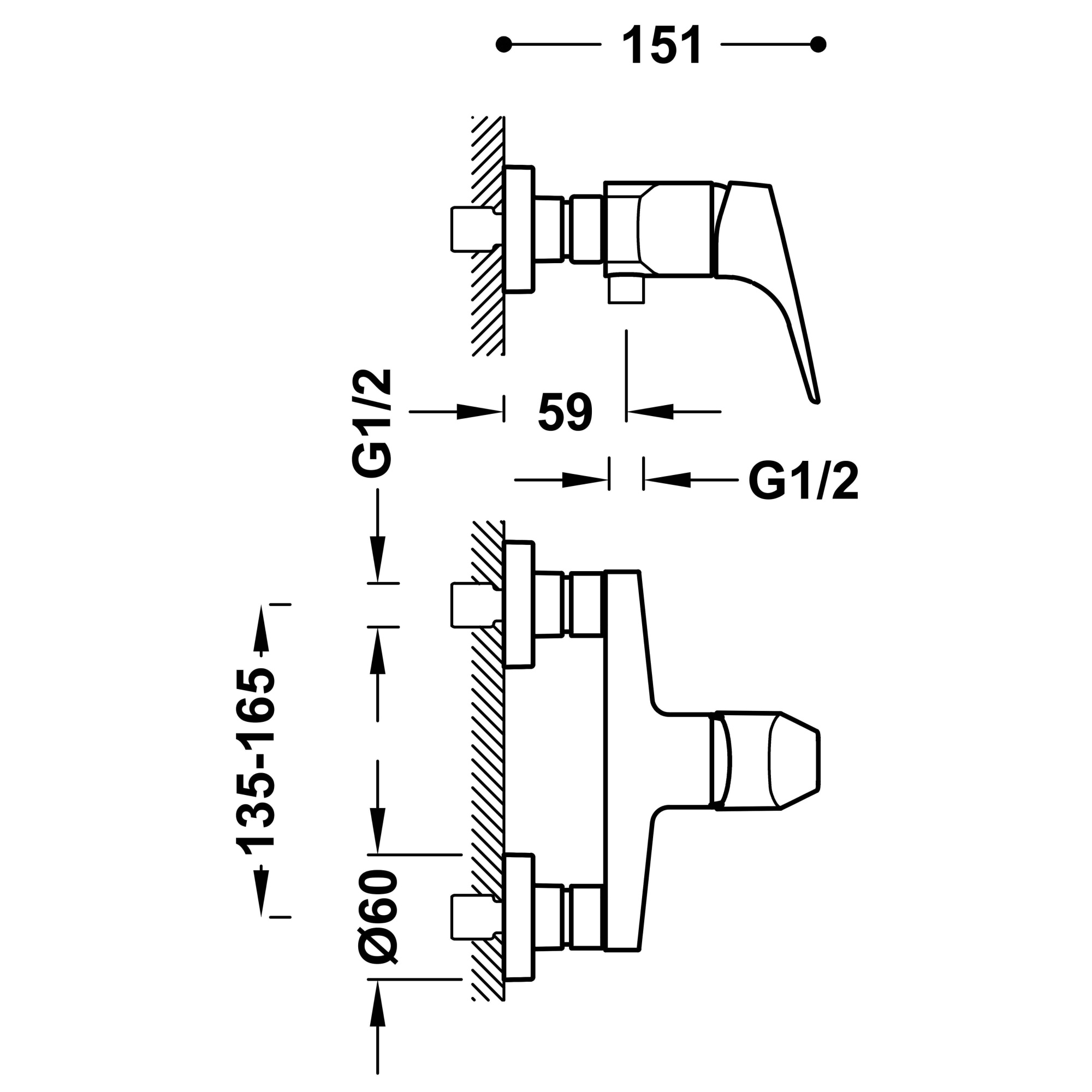 Змішувач для душа з душовим набором Tres Canigo 21716701