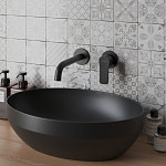 Decus Раковина овальна на стільницю 50*35 см, чорний матовий