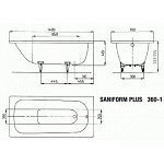 Saniform Plus Ванна сталева 140*70 см, mod.360-1