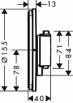 15553000 ShowerSelect Comfort S Змішувач термостатичний прихованого монтажу, хром