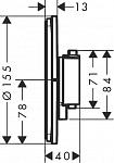 15554670 ShowerSelect Comfort S Змішувач термостатичний прихов.монтажу на 2 споживач, чорний матовий