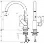 Змішувач кухонний Hansgrohe Vernis Shape M35 210