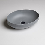 Decus Раковина овальна на стільницю 50*35 см, сірий матовий