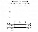 42840800 Axor Universal Softsquare Поличка настінна, сталь
