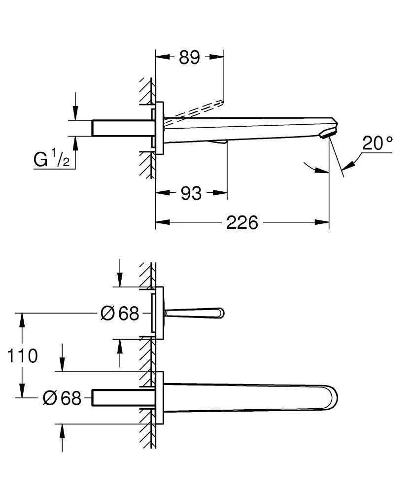 Змішувач для ванної/душа Hansgrohe Talis E 71745000 19969000