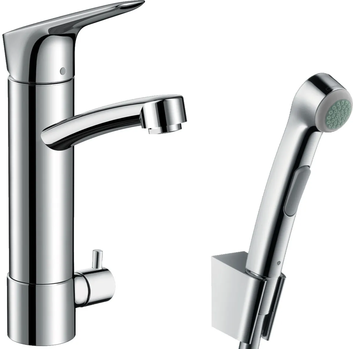 Смеситель на умывальник с гигиеническим душем Hansgrohe Logis 31515000