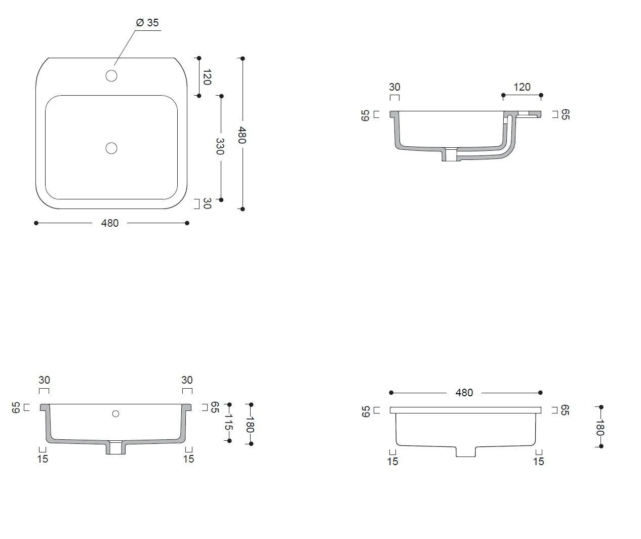 Раковина в столешницу Cosa AXA 8610001