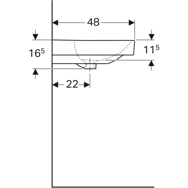 Умывальник подвесной Geberit Smyle Square 500.251.01.1