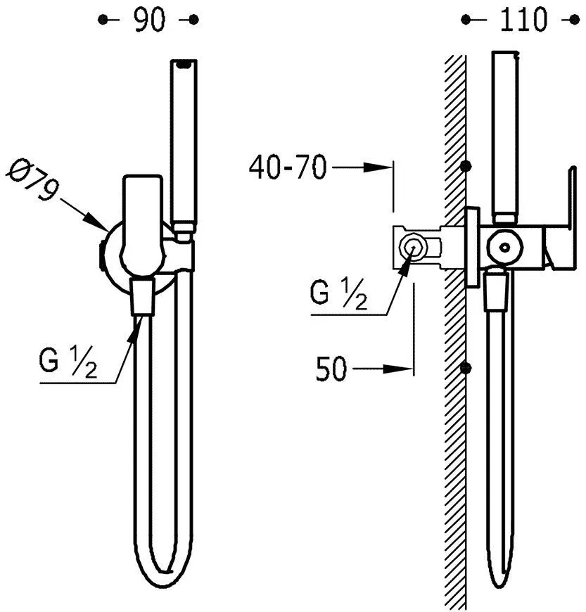Набор: Смеситель с гигиеническим душем Tres loft 20522301