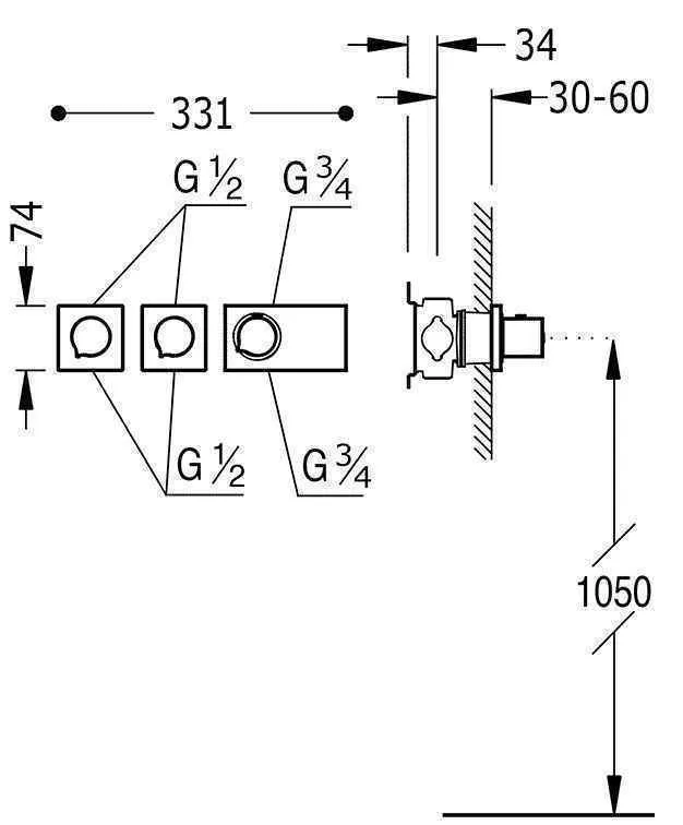 Термостат для душа Tres Block System 20735399OM