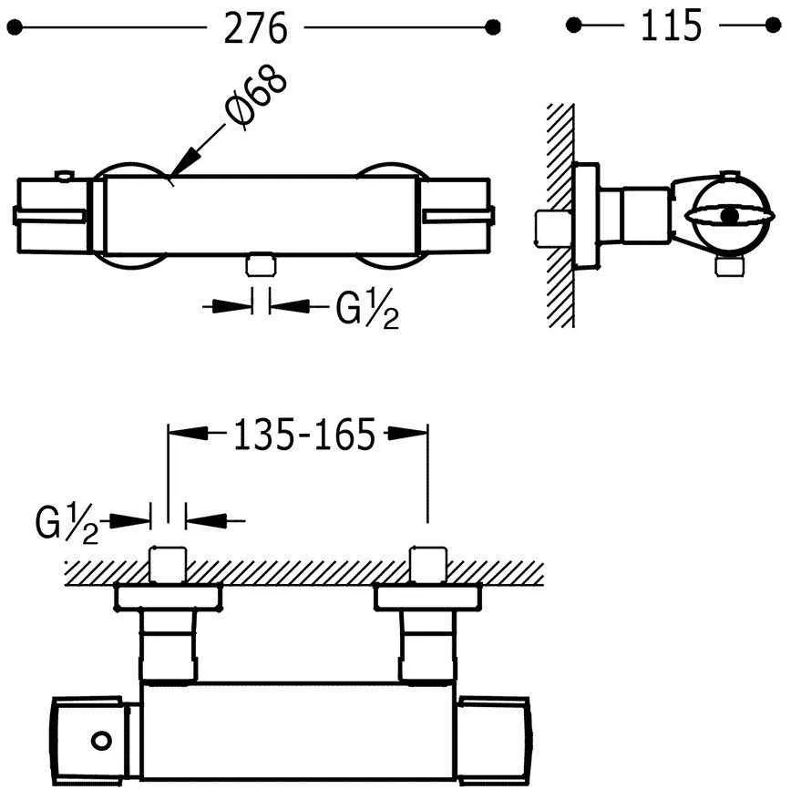 Термостат для душа Tres Lex 181164