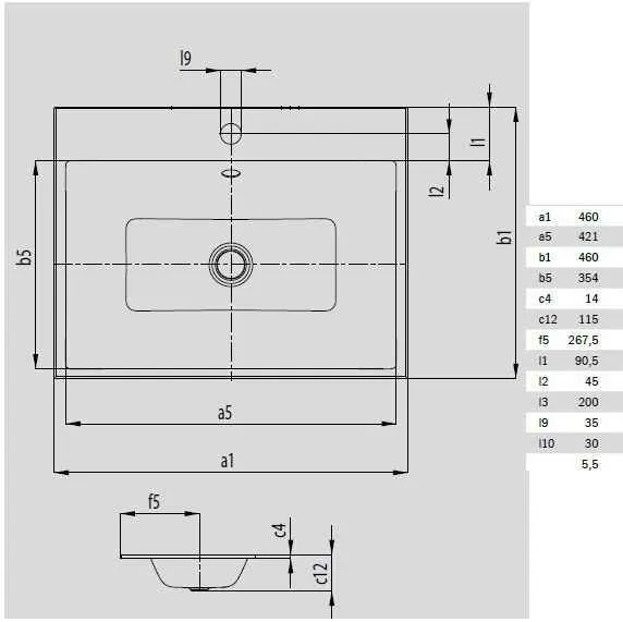 Умивальник Kaldewei Puro 9000 0601 3001