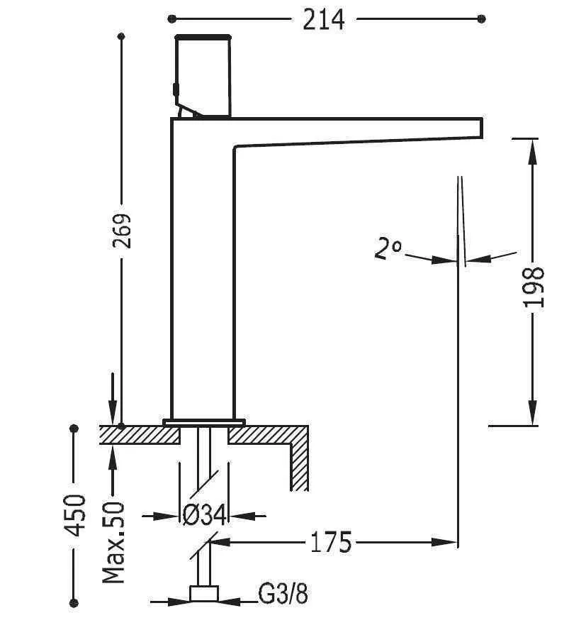 Змішувач на раковину Tres Project 21120302
